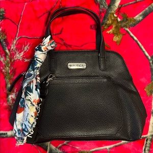 Nautica purse with extra attached zipper pouch